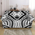 Maori Tribal Polynesian Tattoo Print Loveseat Slipcover