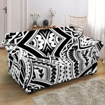 Maori Tribal Polynesian Tattoo Print Loveseat Slipcover