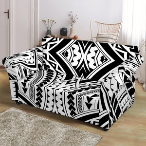 Maori Tribal Polynesian Tattoo Print Loveseat Slipcover