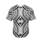 Maori Tribal Polynesian Tattoo Print Men's Baseball Jersey