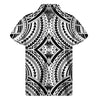 Maori Tribal Polynesian Tattoo Print Men's Short Sleeve Shirt