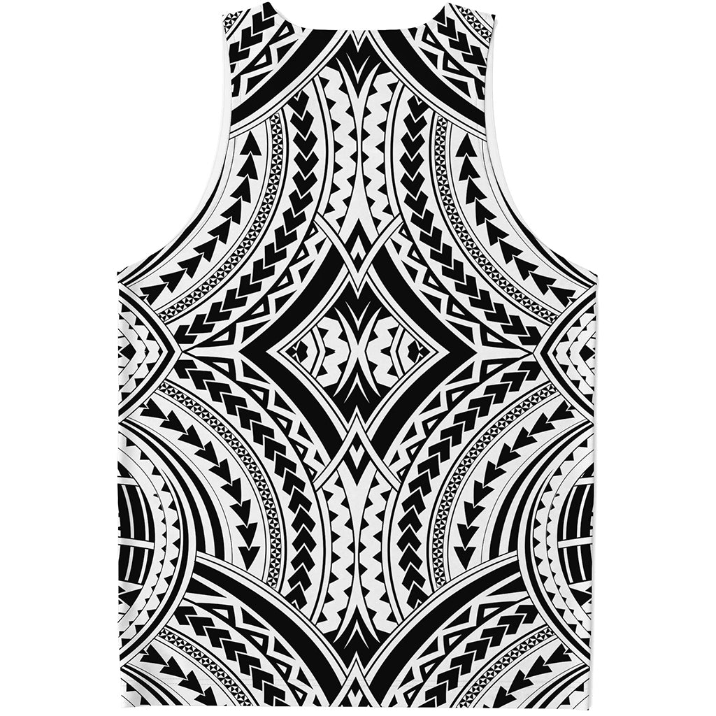 Maori Tribal Polynesian Tattoo Print Men's Tank Top