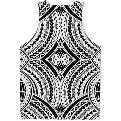 Maori Tribal Polynesian Tattoo Print Men's Tank Top