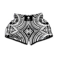 Maori Tribal Polynesian Tattoo Print Muay Thai Boxing Shorts