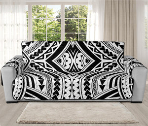 Maori Tribal Polynesian Tattoo Print Oversized Sofa Protector