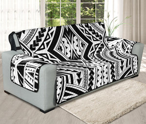 Maori Tribal Polynesian Tattoo Print Oversized Sofa Protector