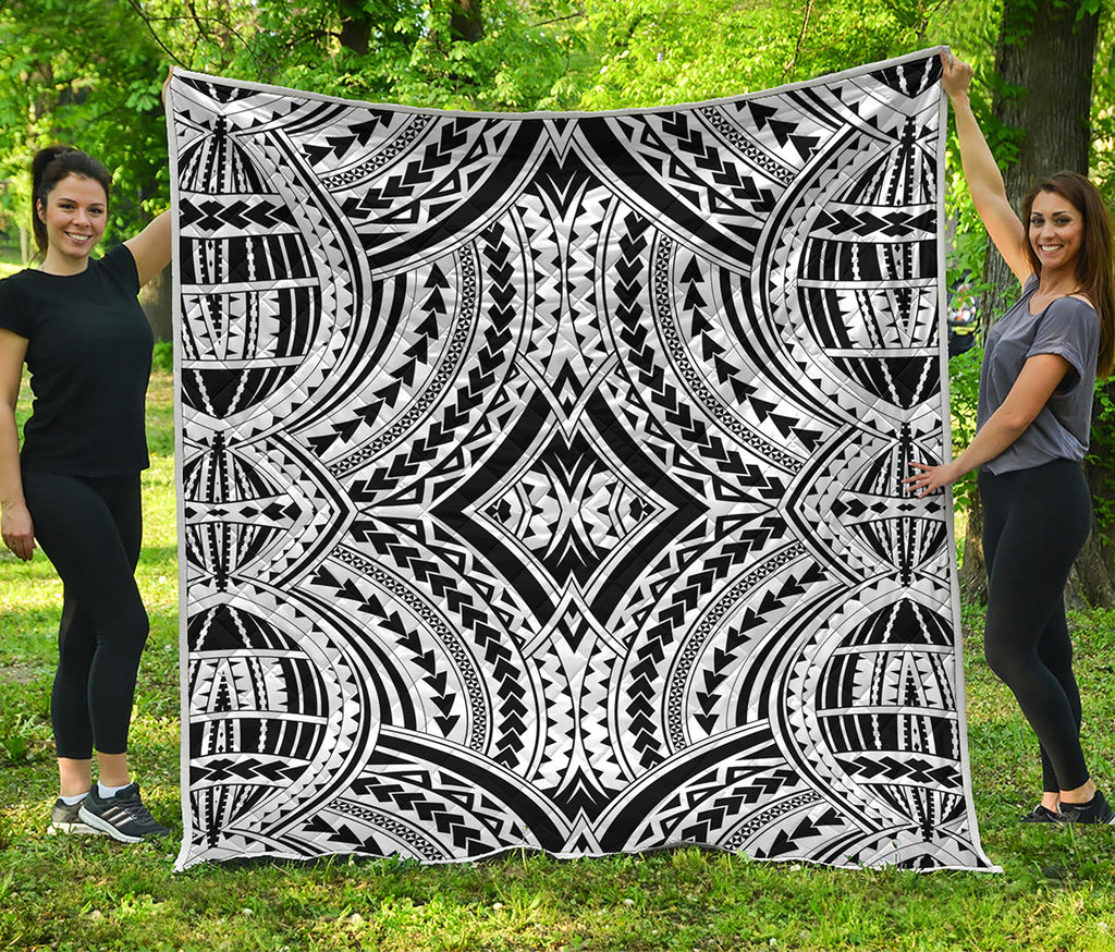 Maori Tribal Polynesian Tattoo Print Quilt