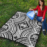 Maori Tribal Polynesian Tattoo Print Quilt