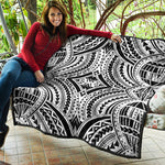 Maori Tribal Polynesian Tattoo Print Quilt