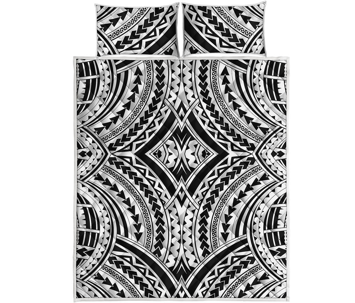 Maori Tribal Polynesian Tattoo Print Quilt Bed Set