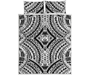 Maori Tribal Polynesian Tattoo Print Quilt Bed Set