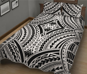 Maori Tribal Polynesian Tattoo Print Quilt Bed Set