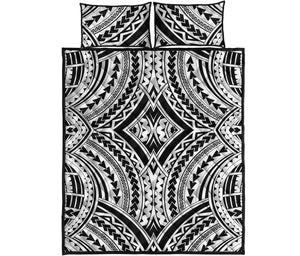 Maori Tribal Polynesian Tattoo Print Quilt Bed Set