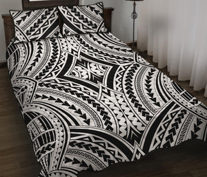 Maori Tribal Polynesian Tattoo Print Quilt Bed Set