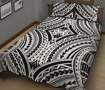Maori Tribal Polynesian Tattoo Print Quilt Bed Set