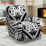 Maori Tribal Polynesian Tattoo Print Recliner Slipcover