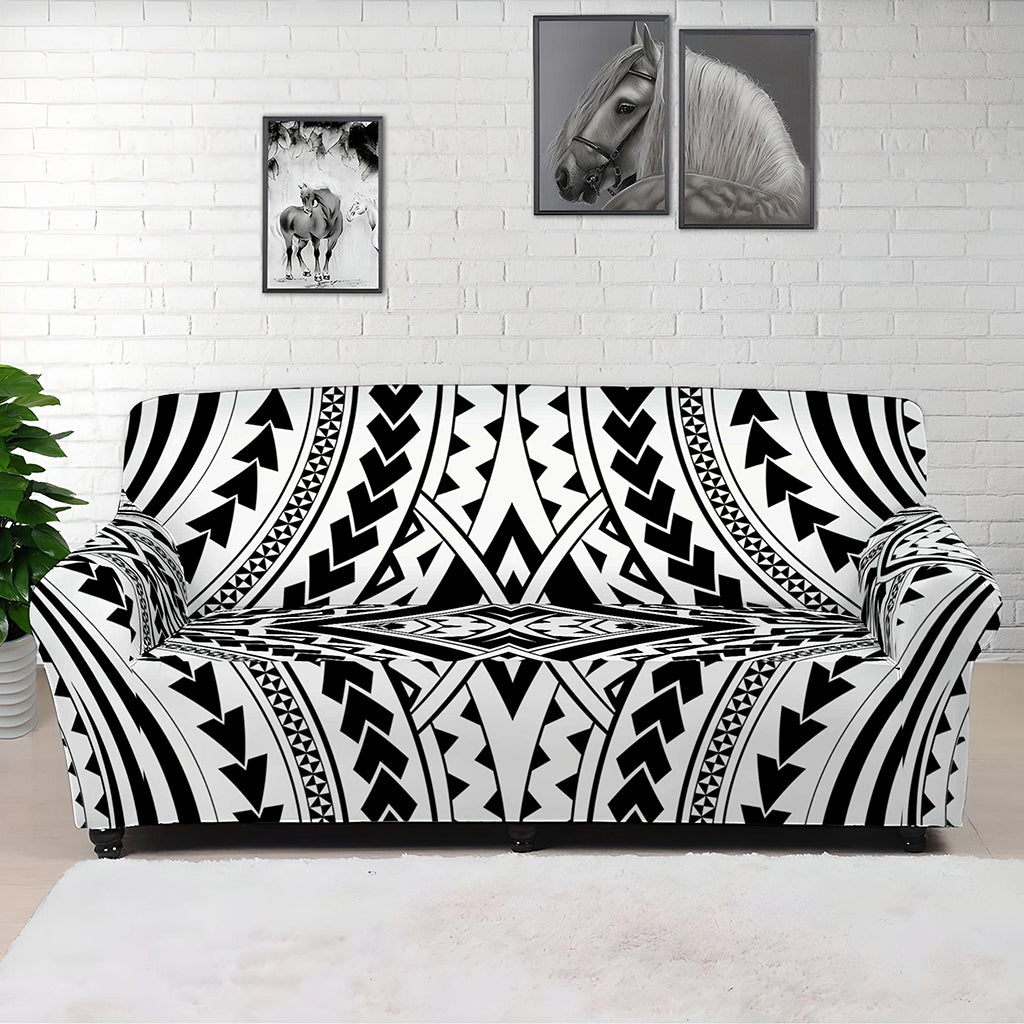 Maori Tribal Polynesian Tattoo Print Sofa Cover