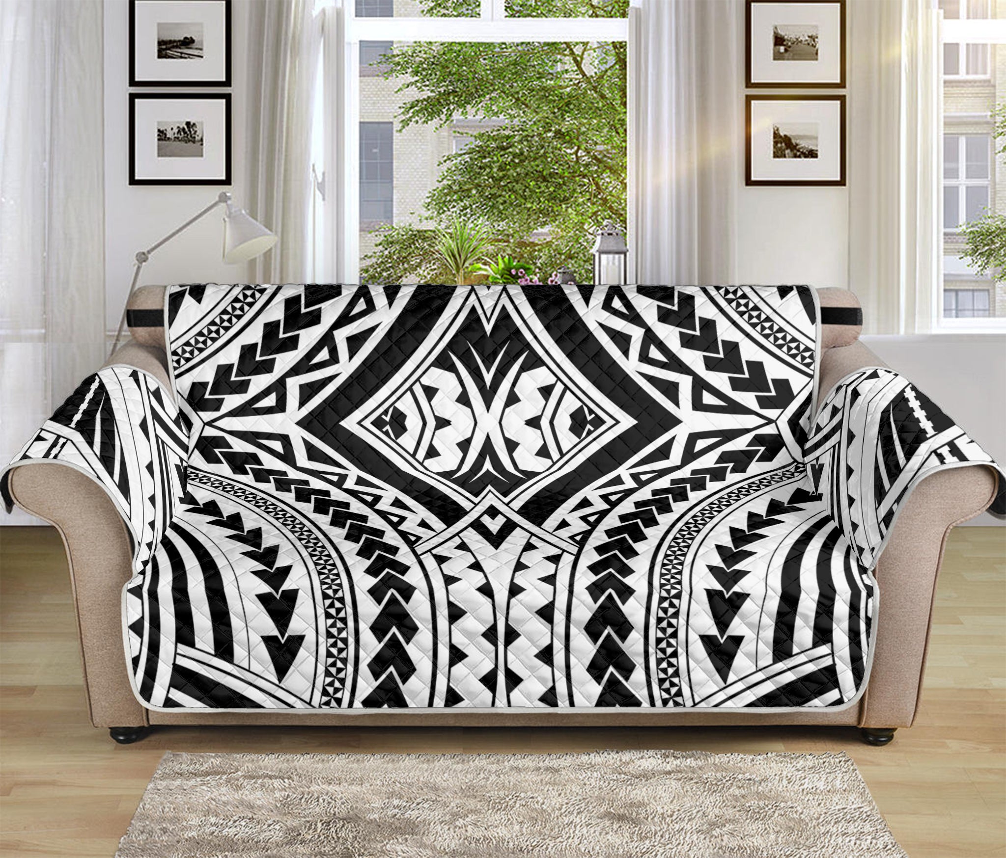 Maori Tribal Polynesian Tattoo Print Sofa Protector