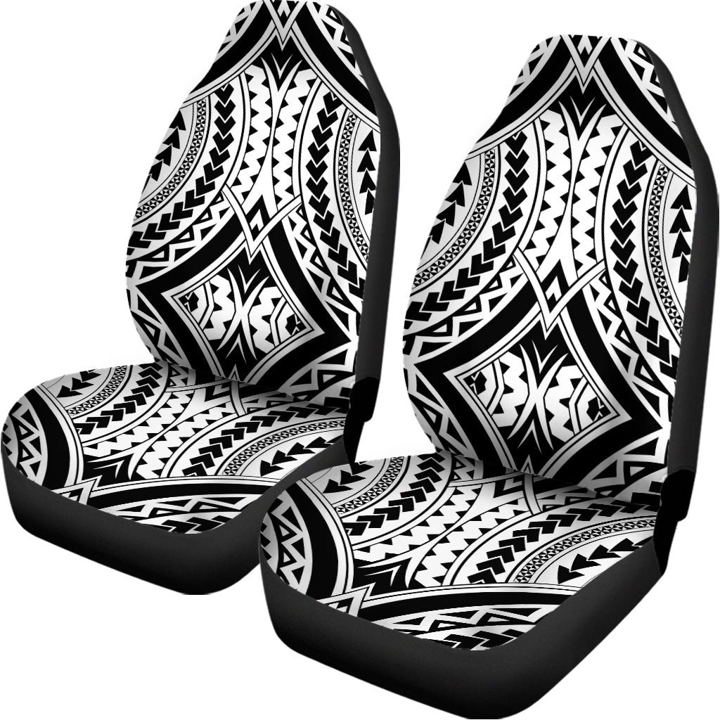 Maori Tribal Polynesian Tattoo Print Universal Fit Car Seat Covers