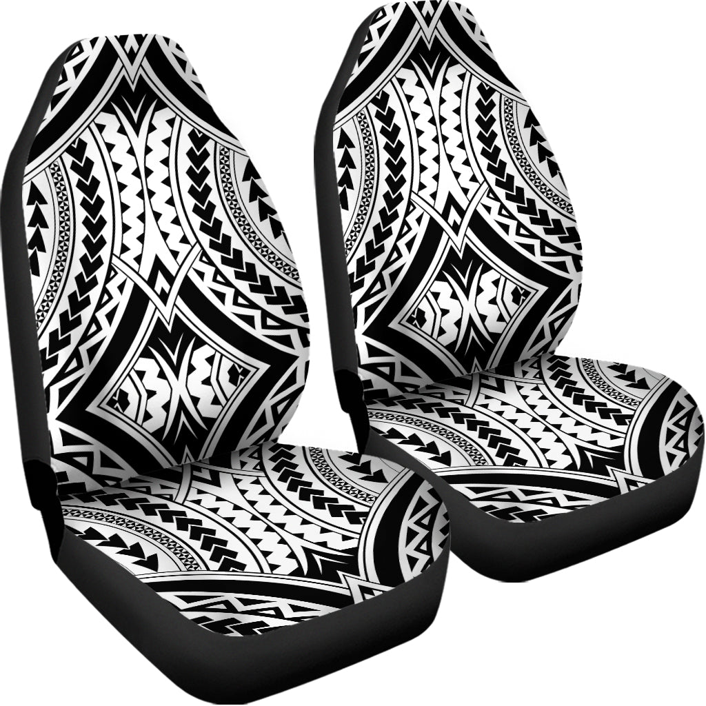 Maori Tribal Polynesian Tattoo Print Universal Fit Car Seat Covers