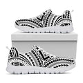 Maori Tribal Polynesian Tattoo Print White Running Shoes