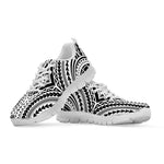 Maori Tribal Polynesian Tattoo Print White Sneakers