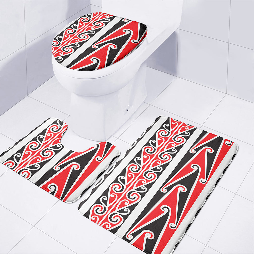 Maori Tribal Print 3 Piece Bath Mat Set