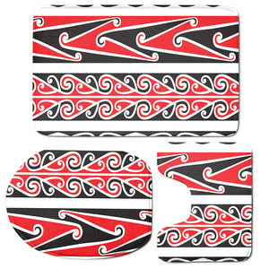 Maori Tribal Print 3 Piece Bath Mat Set