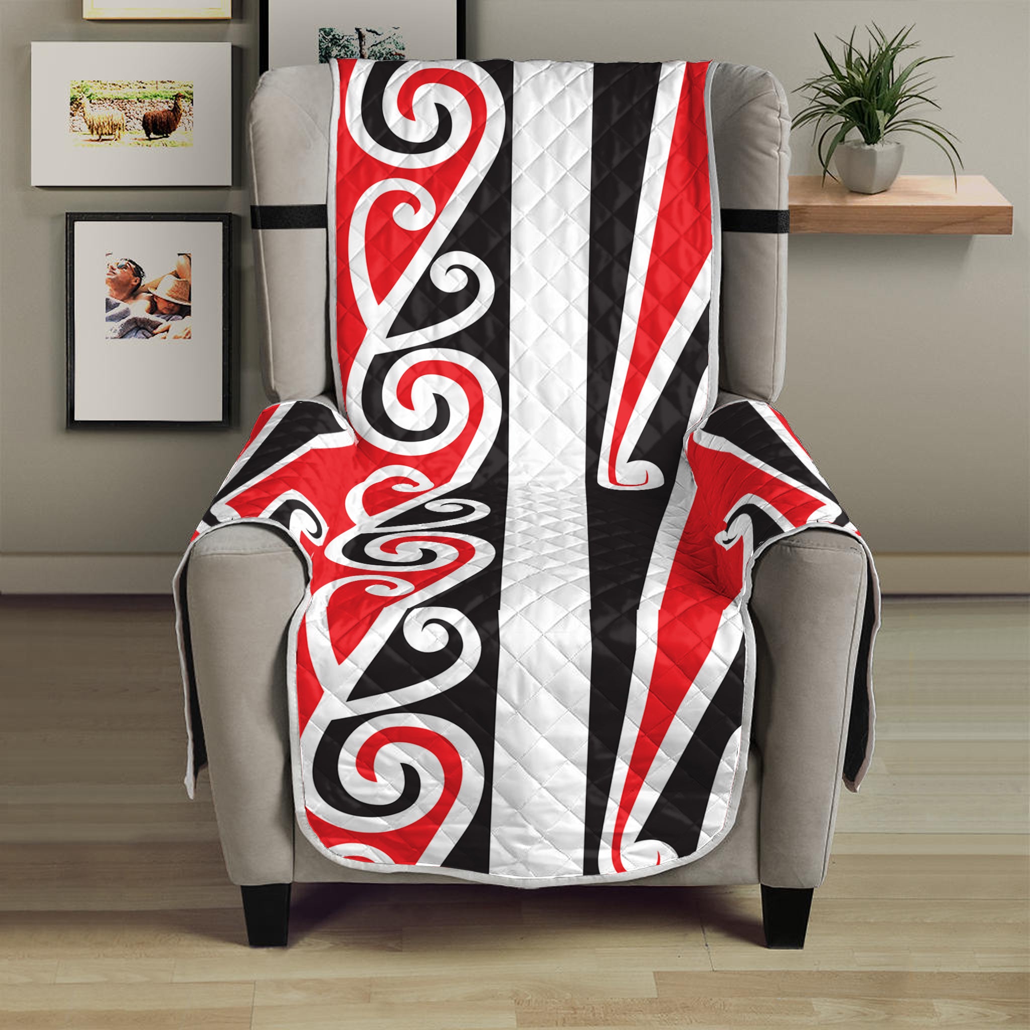 Maori Tribal Print Armchair Protector