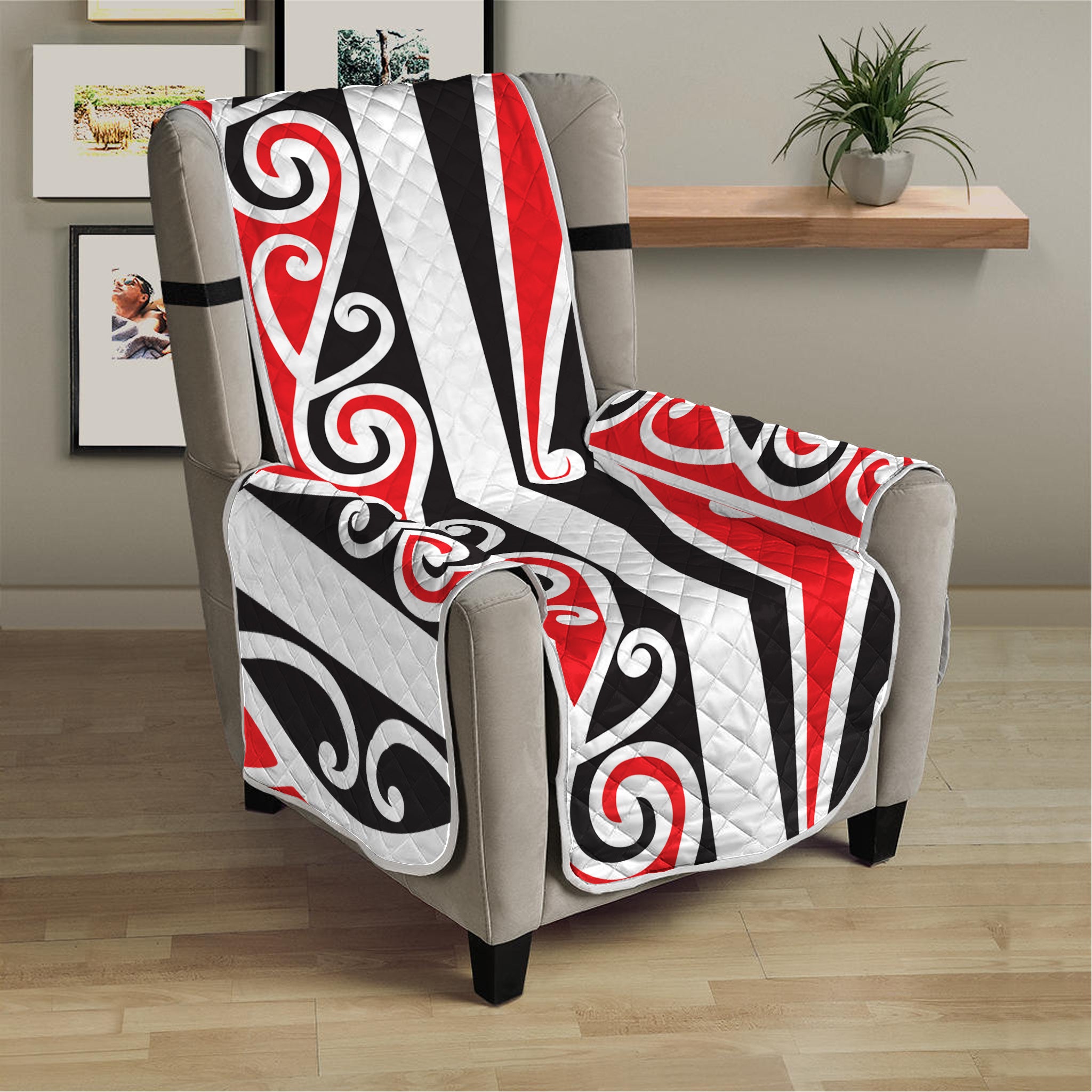 Maori Tribal Print Armchair Protector