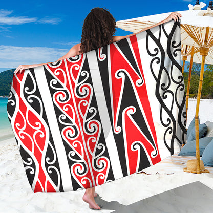 Maori Tribal Print Beach Sarong Wrap