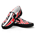 Maori Tribal Print Black Slip On Sneakers
