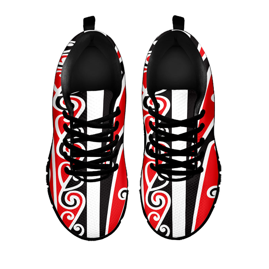 Maori Tribal Print Black Sneakers