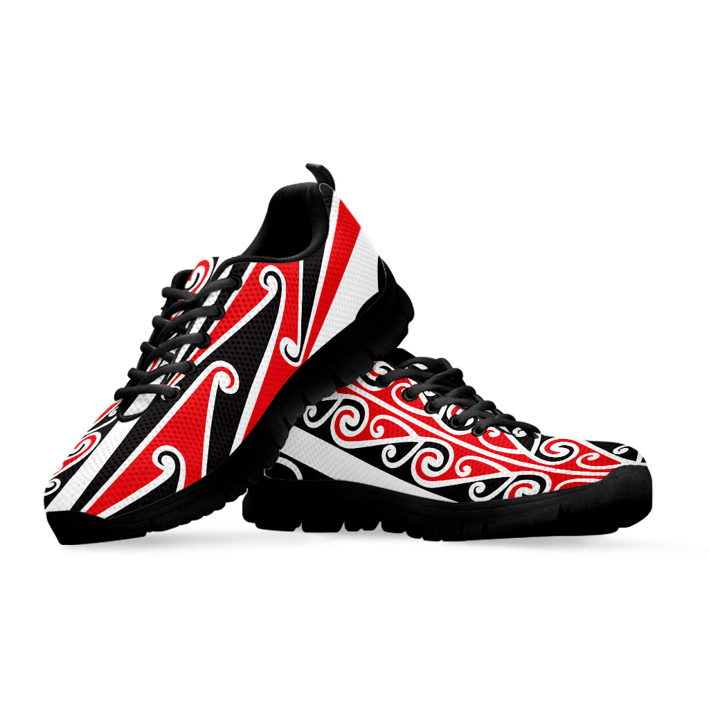 Maori Tribal Print Black Sneakers
