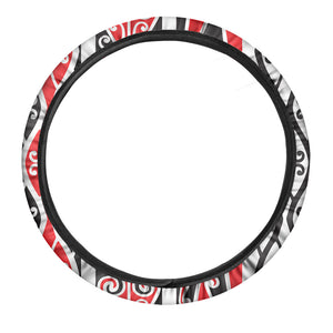 Maori Tribal Print Car Steering Wheel Cover