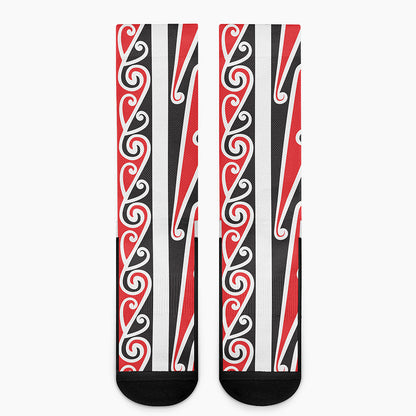 Maori Tribal Print Crew Socks