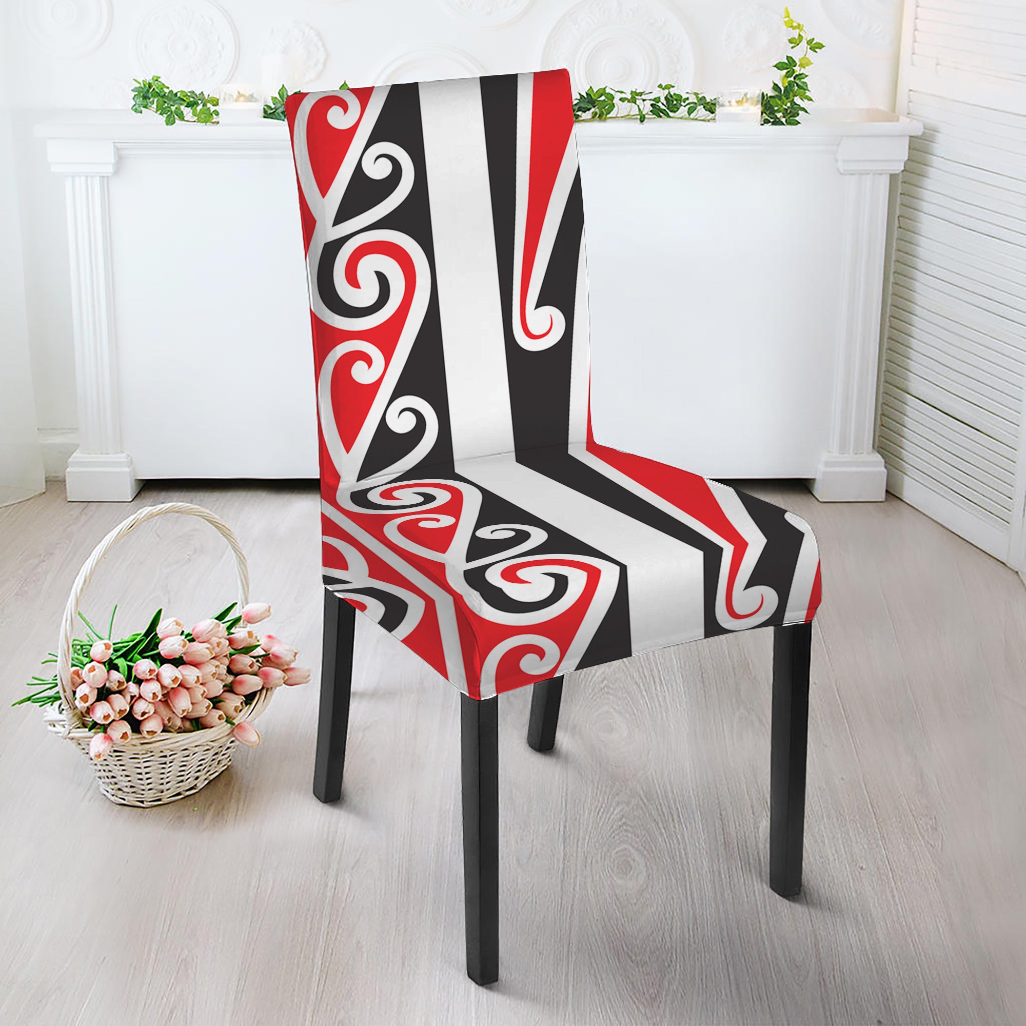 Maori Tribal Print Dining Chair Slipcover