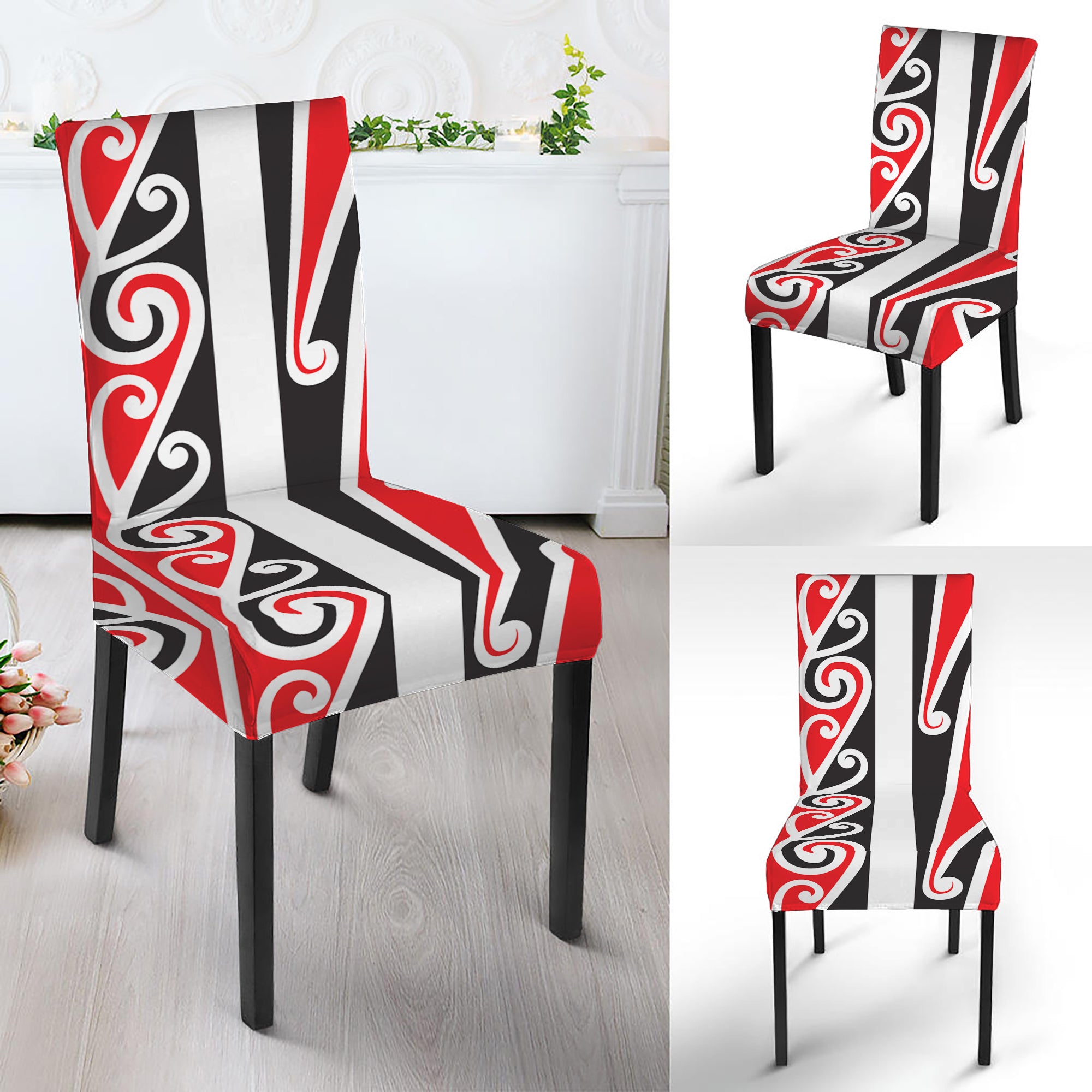 Maori Tribal Print Dining Chair Slipcover