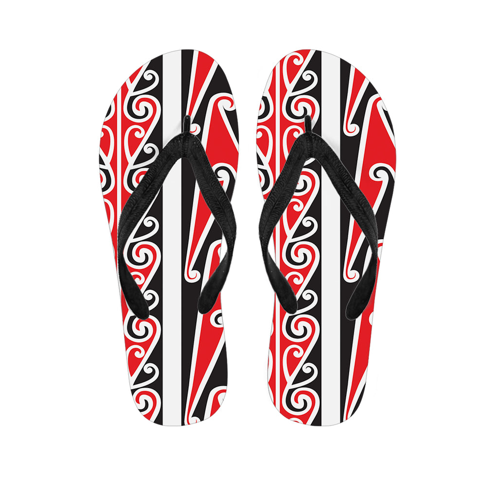 Maori Tribal Print Flip Flops