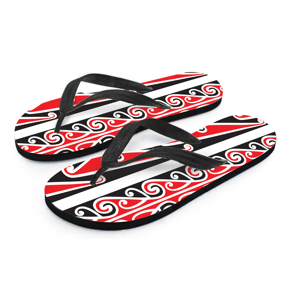 Maori Tribal Print Flip Flops