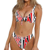 Maori Tribal Print Front Bow Tie Bikini