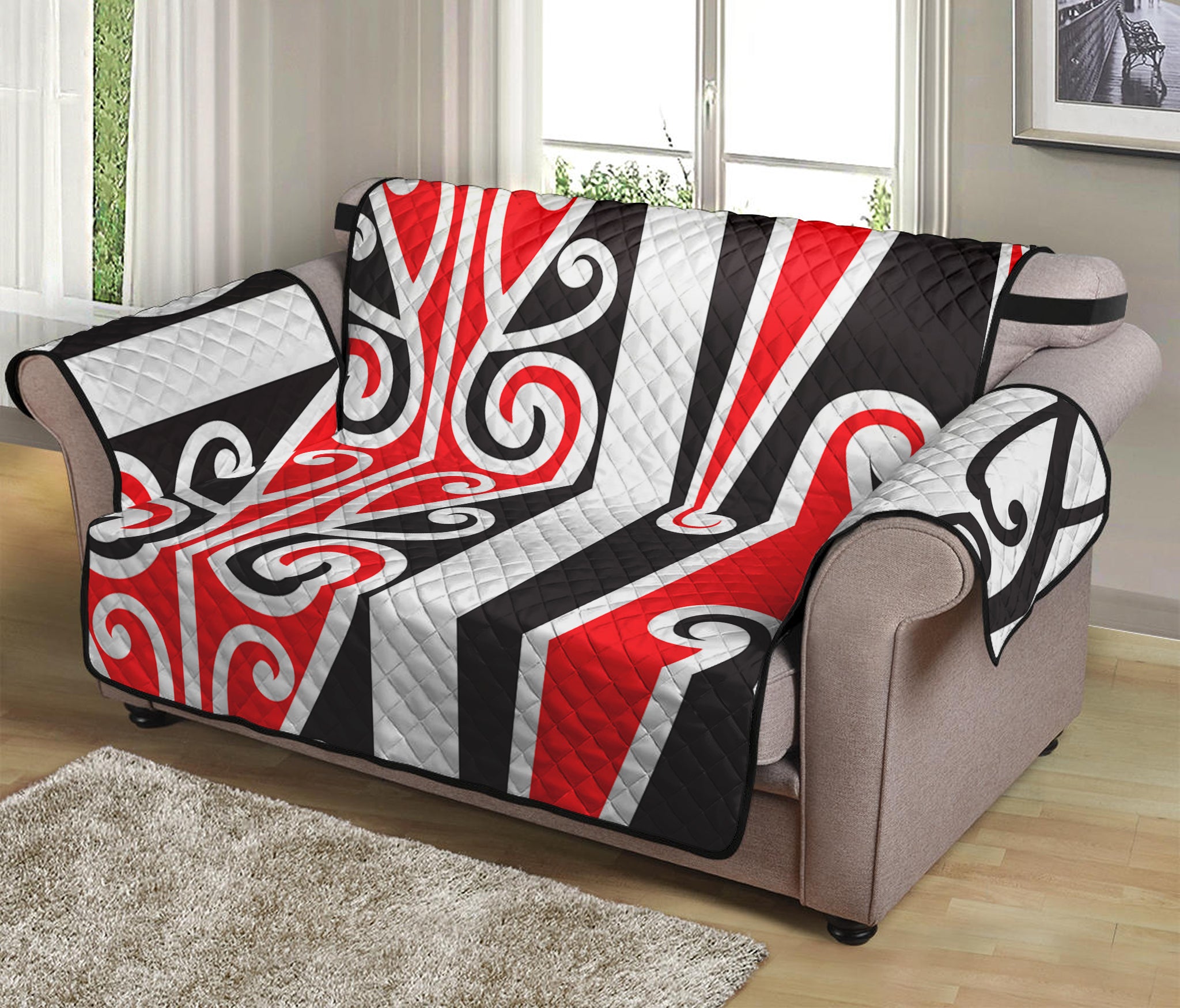 Maori Tribal Print Loveseat Protector