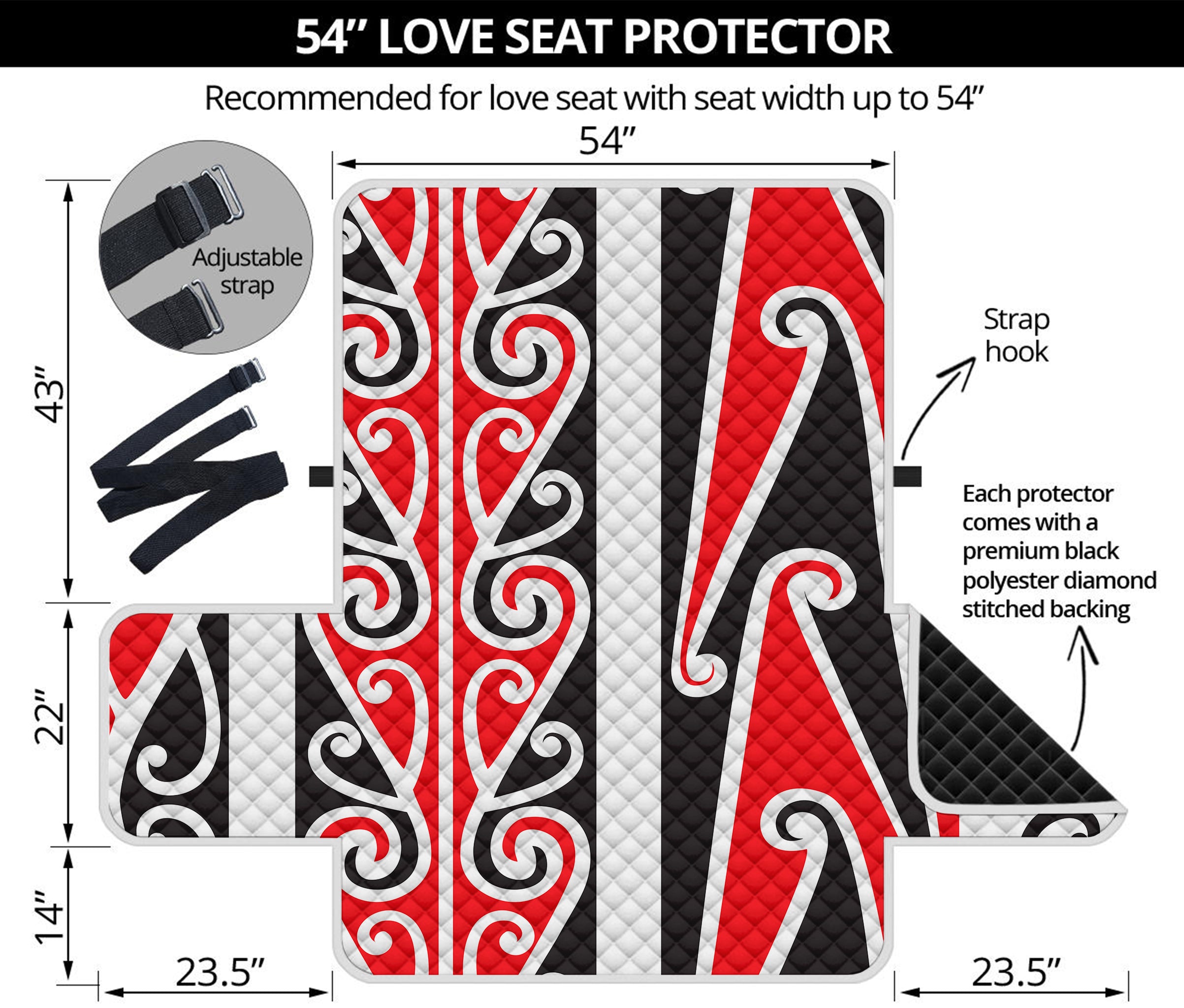 Maori Tribal Print Loveseat Protector