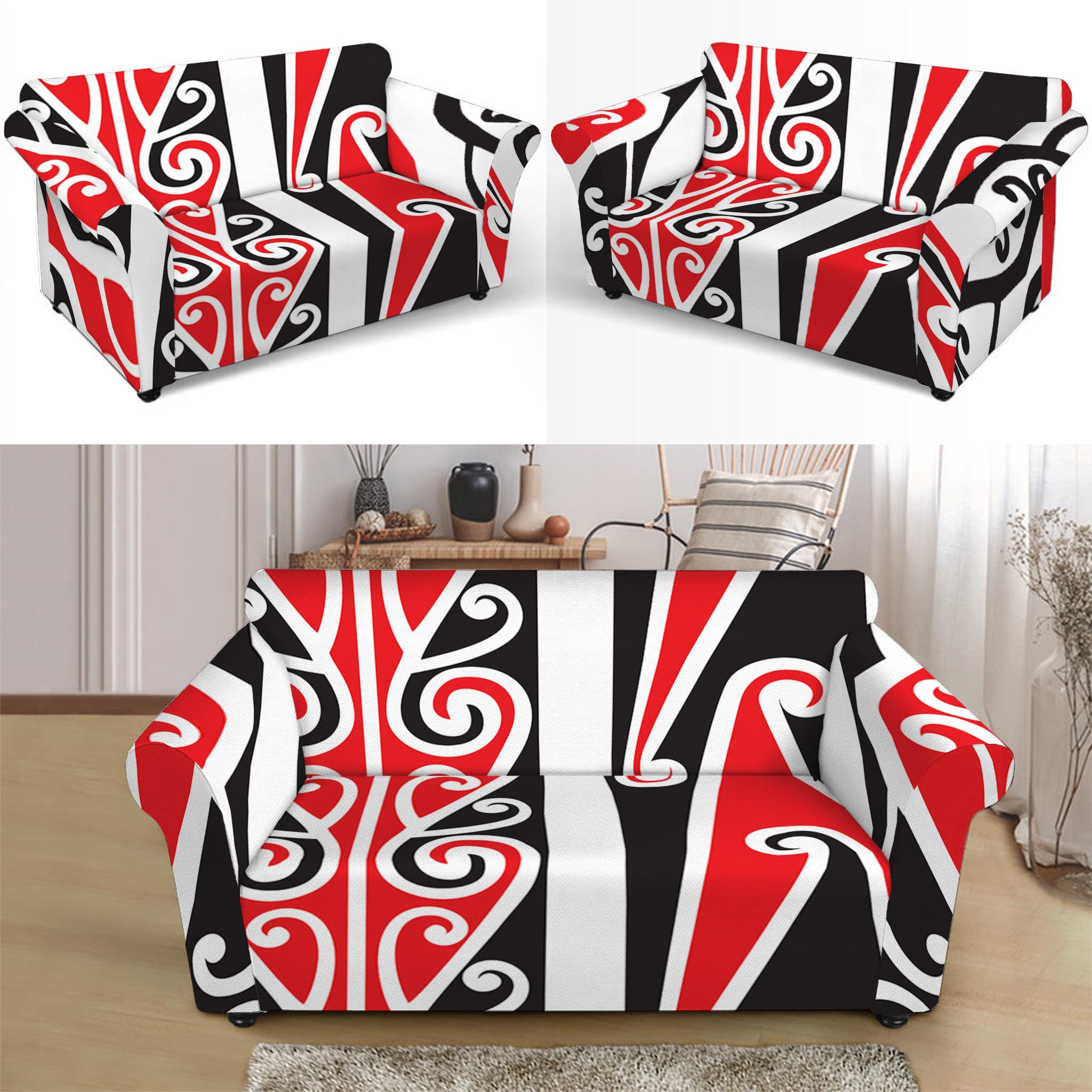 Maori Tribal Print Loveseat Slipcover