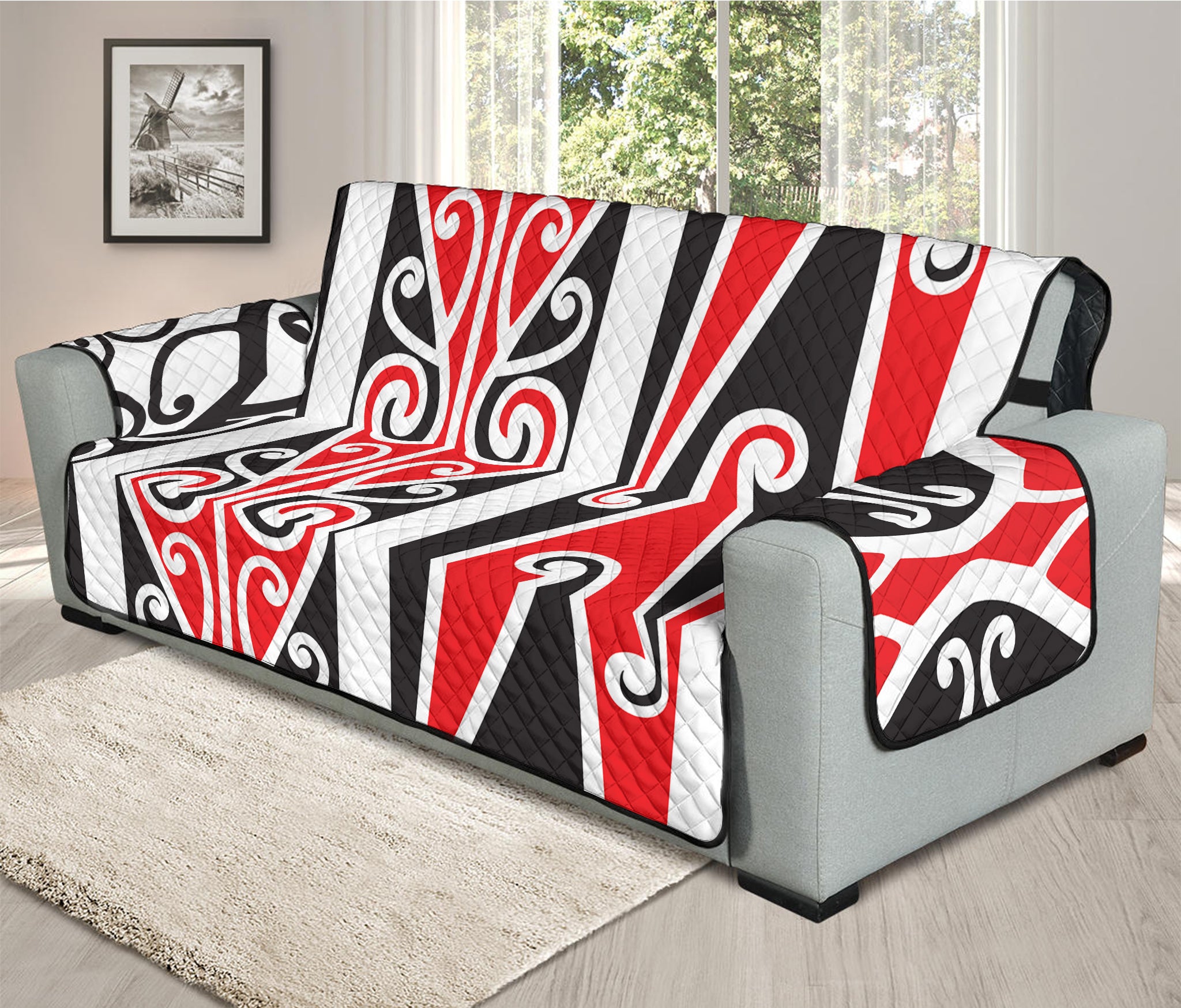 Maori Tribal Print Oversized Sofa Protector