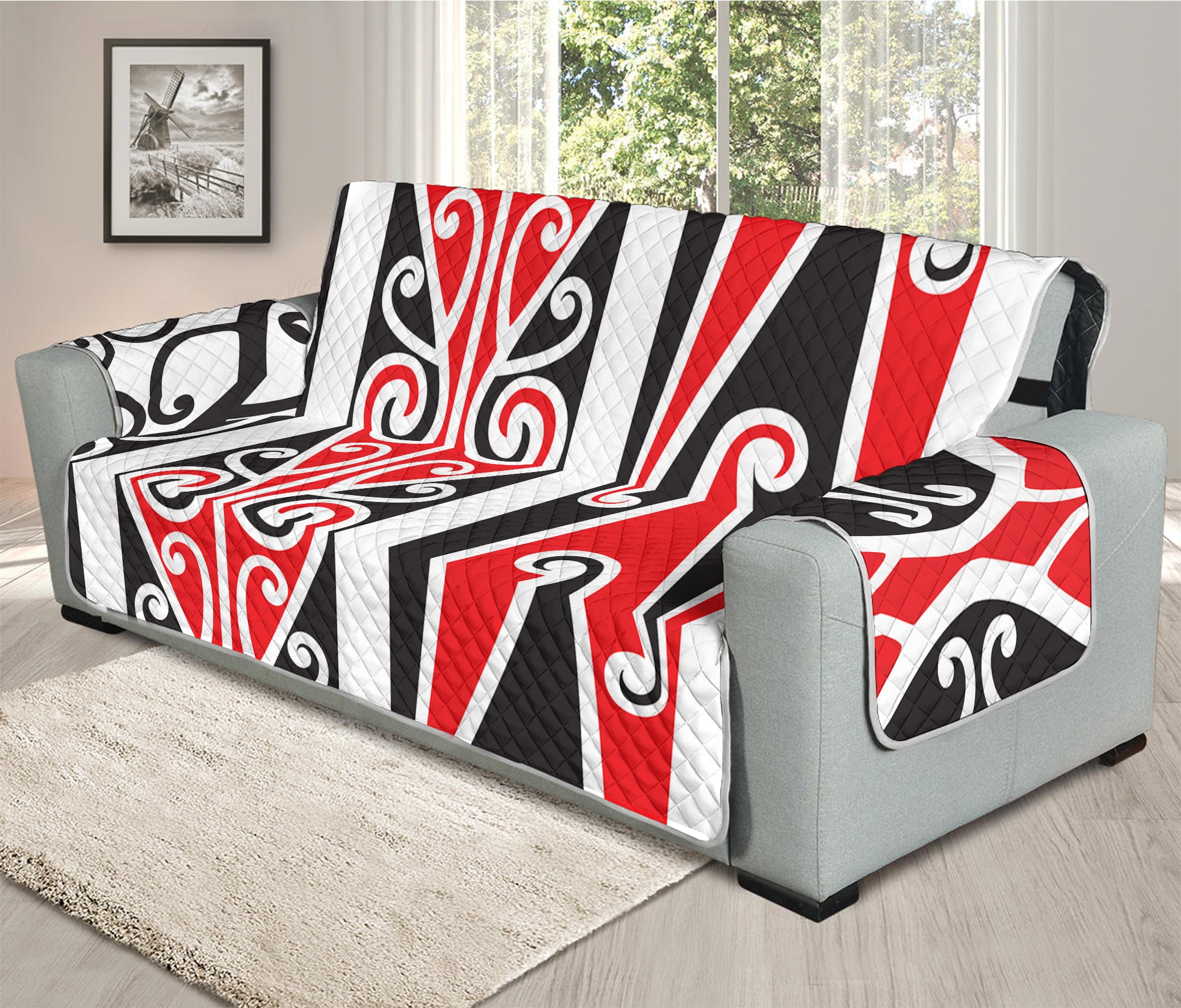 Maori Tribal Print Oversized Sofa Protector