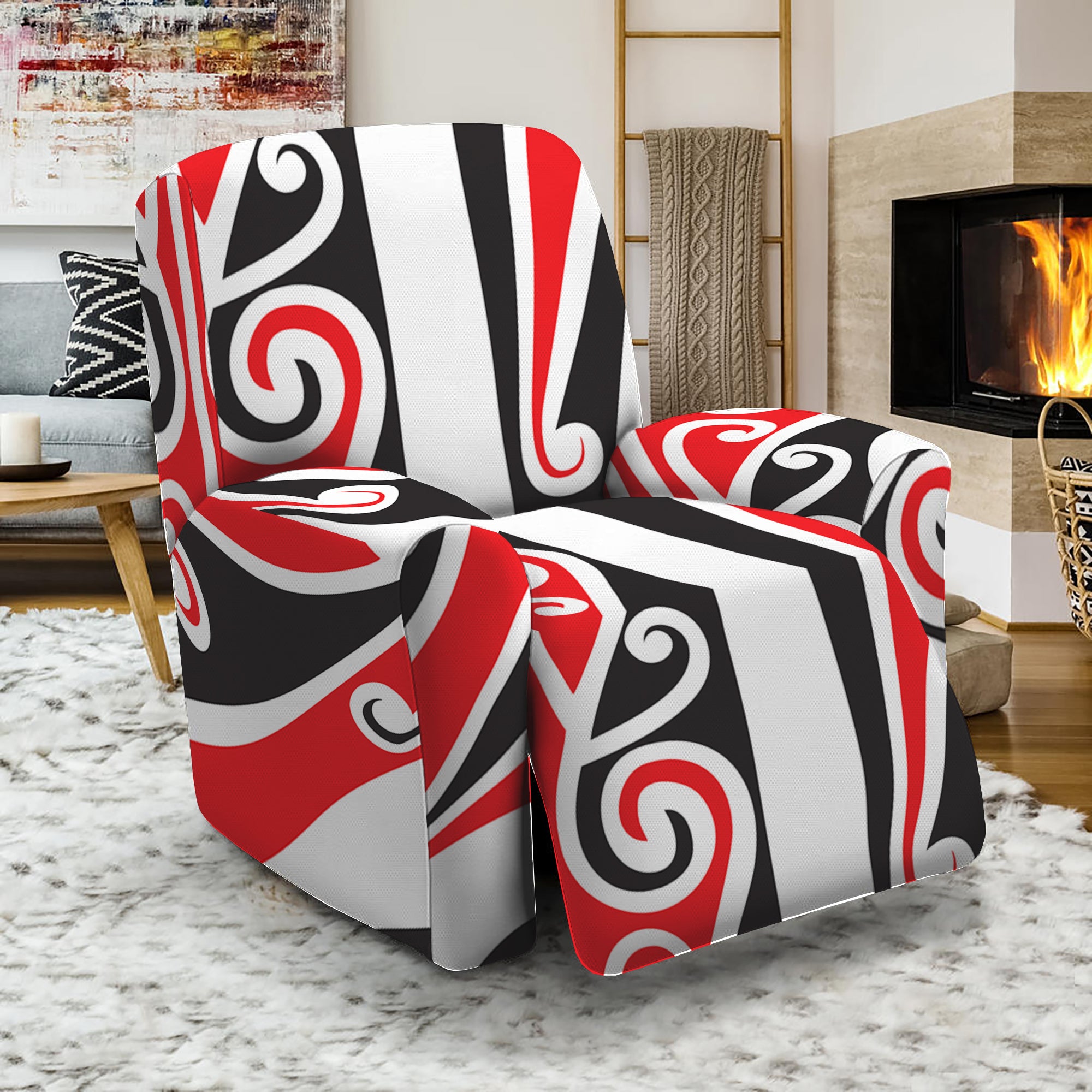 Maori Tribal Print Recliner Slipcover