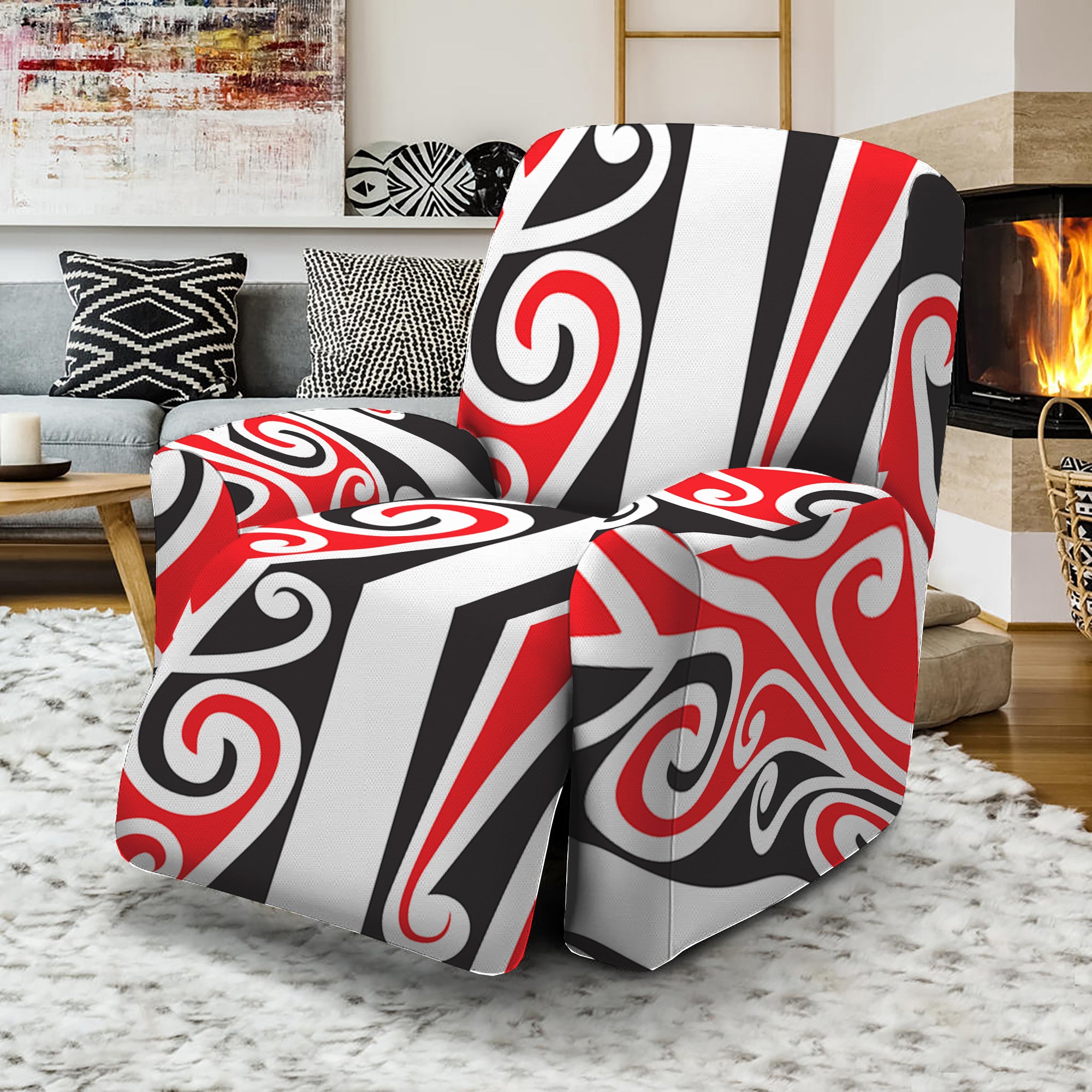 Maori Tribal Print Recliner Slipcover