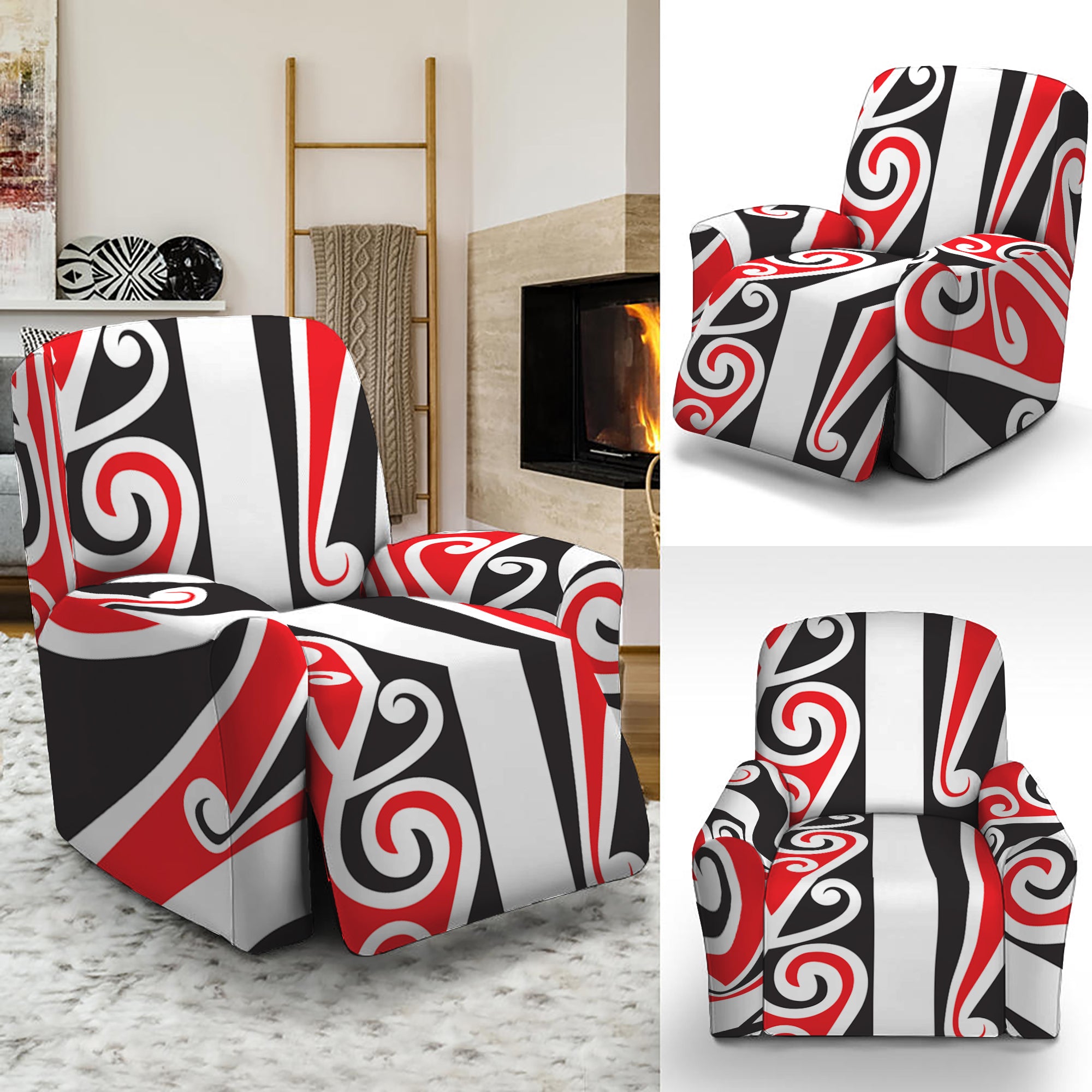 Maori Tribal Print Recliner Slipcover