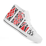 Maori Tribal Print White High Top Shoes